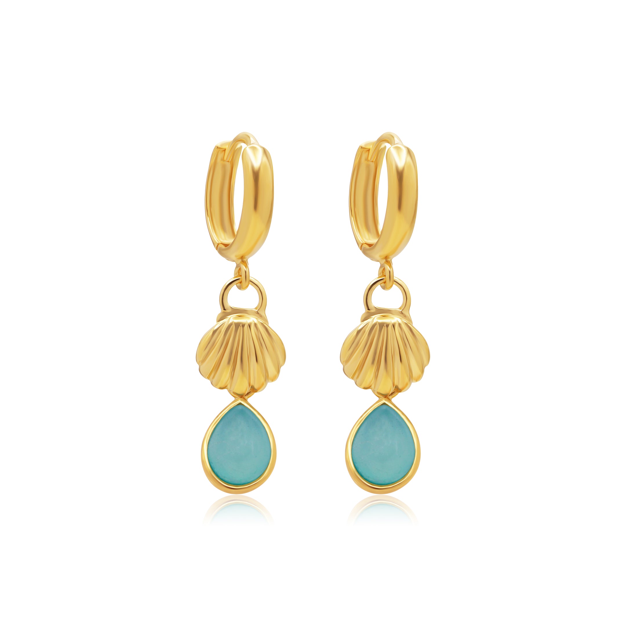 Arie Chalcedony Blue Gold Drop