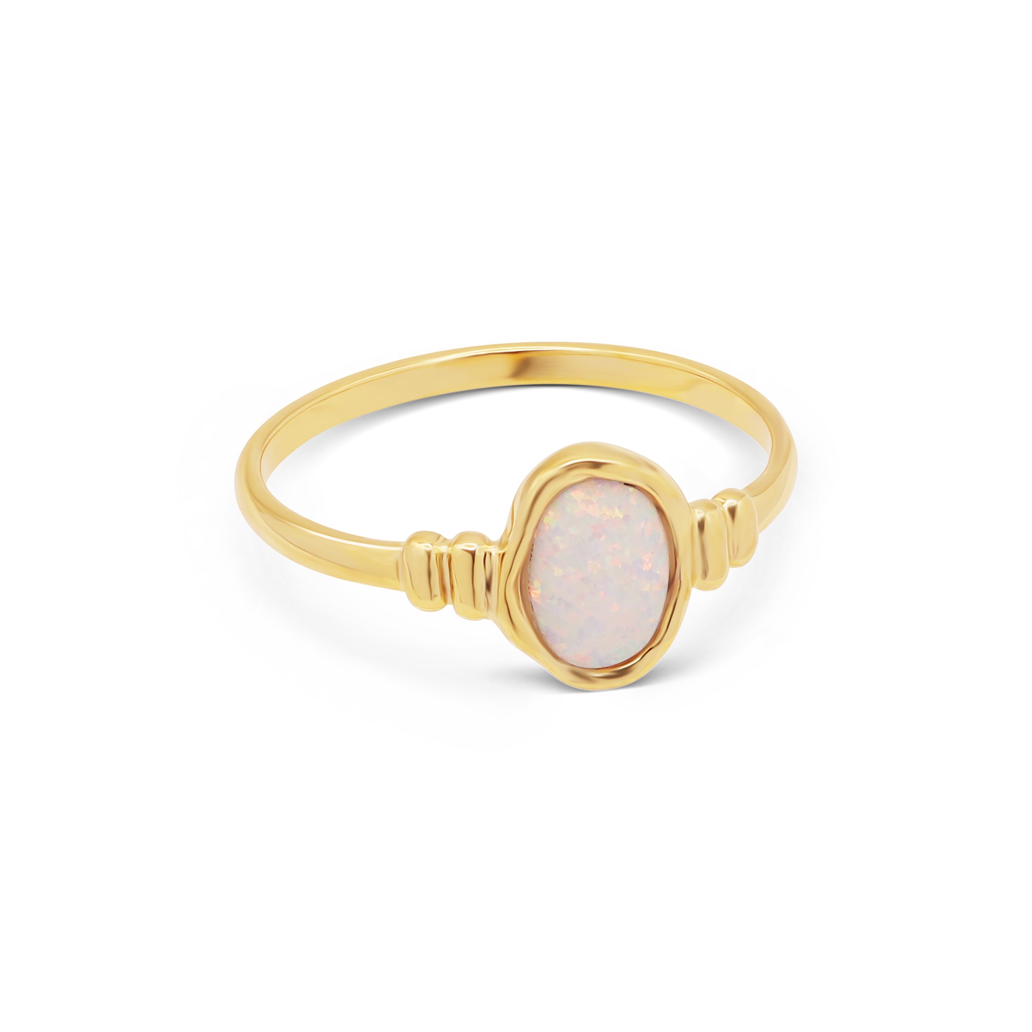 Ariel White Opal Gold Ring