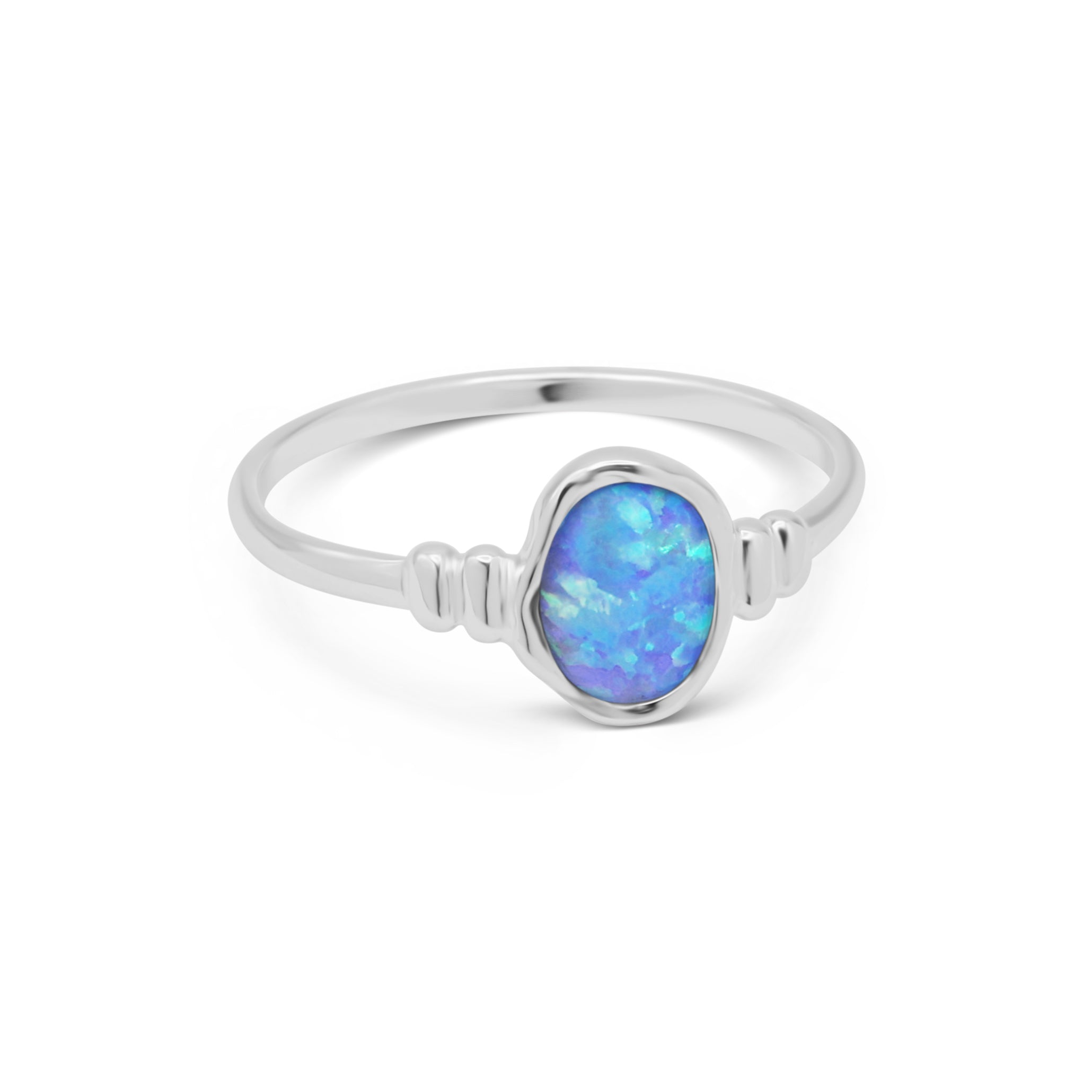 Ariel Blue Opal Silver Ring