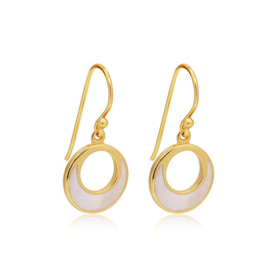 Clara Mother of Pearl Earring Gold WHOLESALE