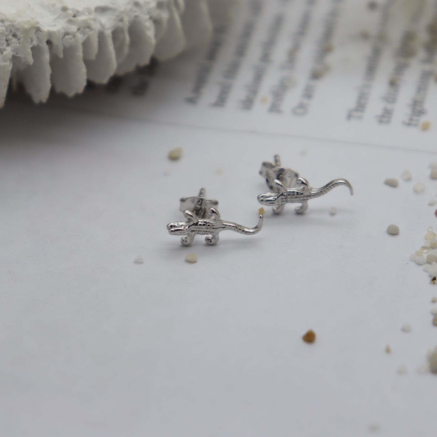 Crocodile Stud Earrings Petite