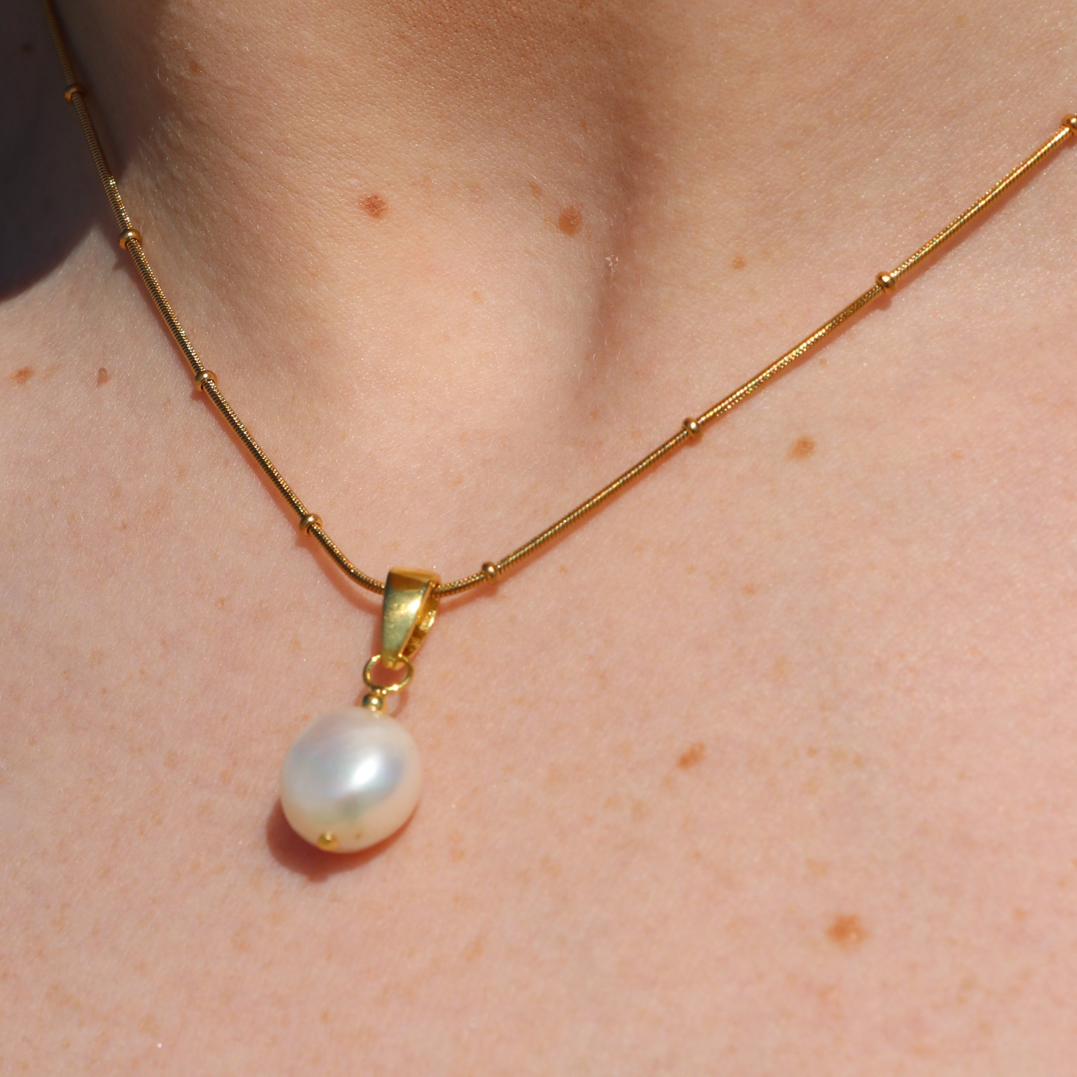 Freshwater Pearl Gold Necklace WHOLESALE