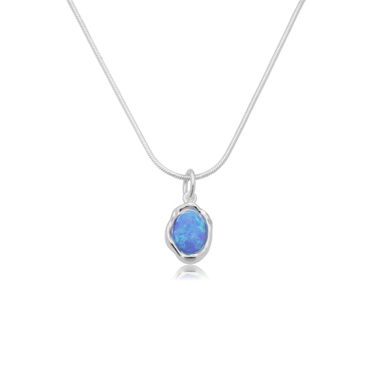 Ariel Blue Opal Silver Necklace