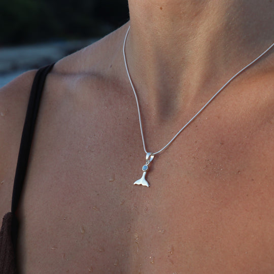 La Sirene Blue Opal Silver Necklace WHOLESALE