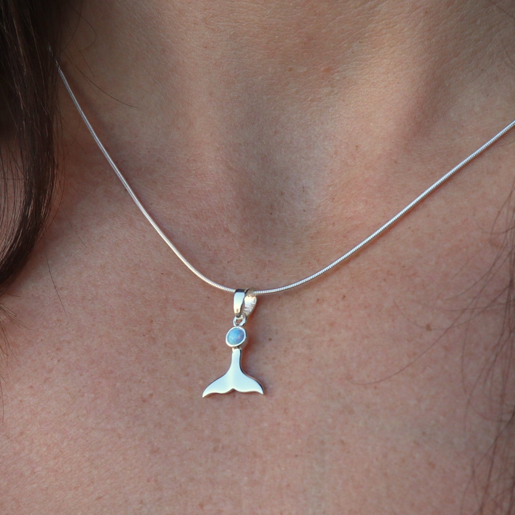 La Sirene Blue Opal Silver Necklace