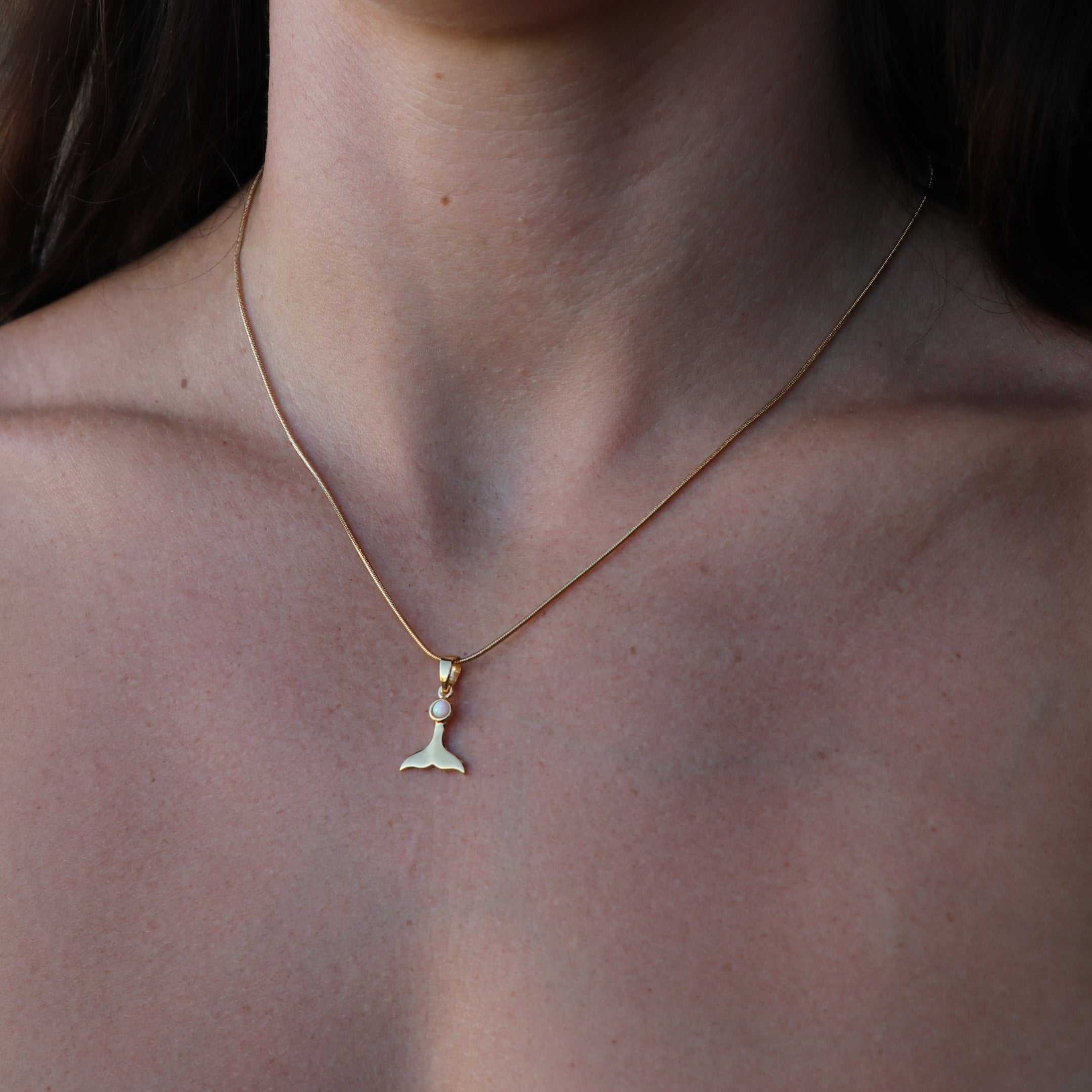 La Sirene White Opal Gold Necklace