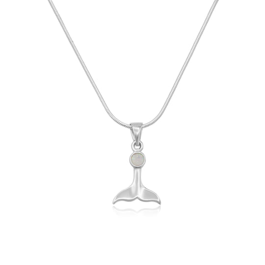 La Sirene White Opal Silver Necklace