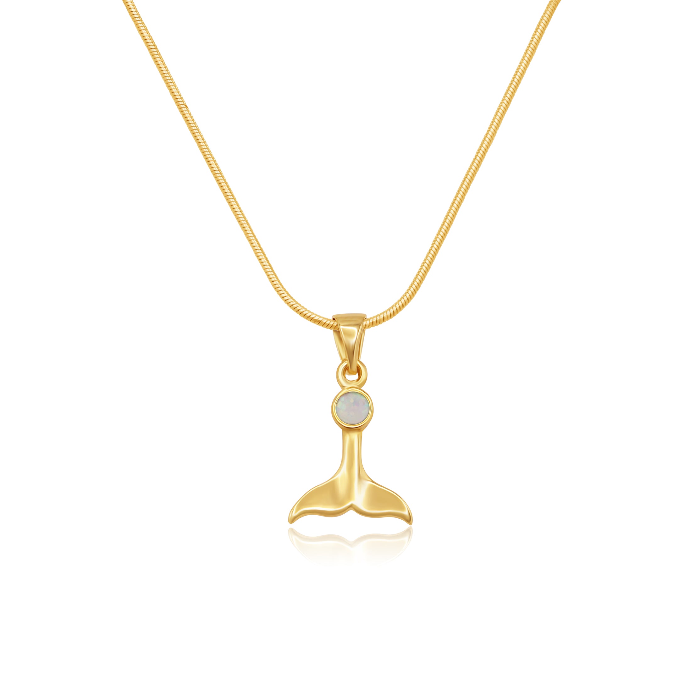 La Sirene White Opal Gold Necklace