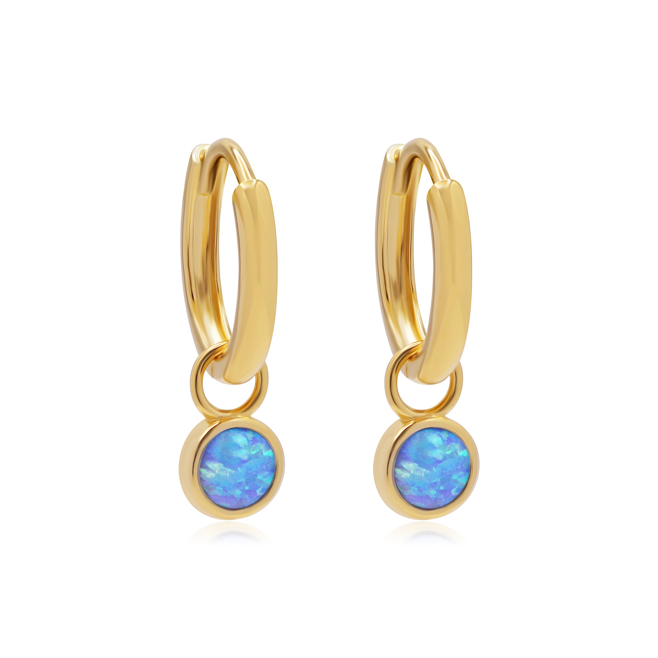 Mazu Blue Opal Gold Hoop