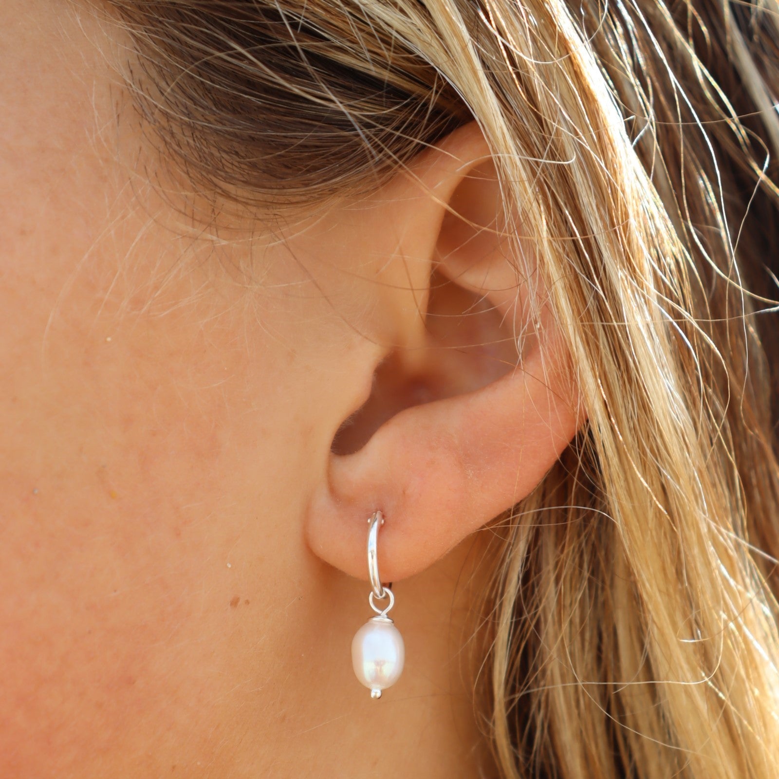 Mini Freshwater Pearl Huggies