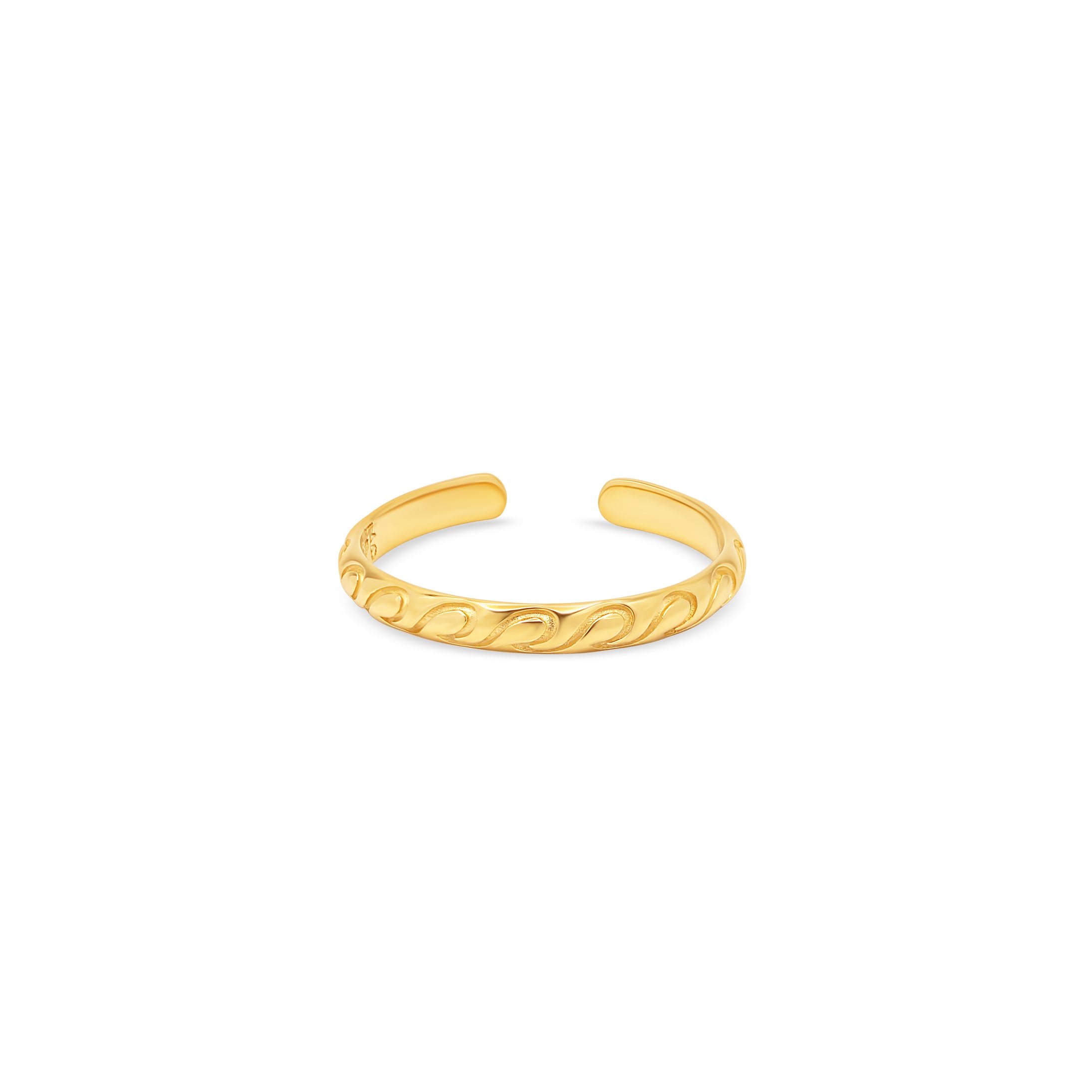 Mini Wave Gold Toe Ring