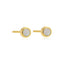 Opal Gold Studs White