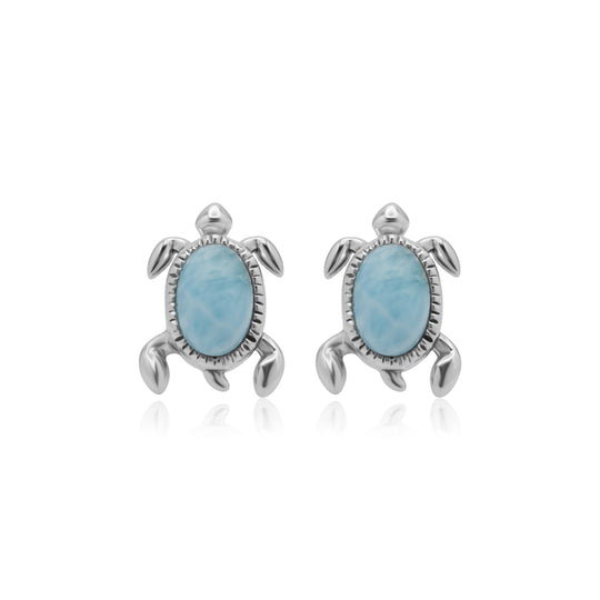 Sea Turtle Larimar Studs