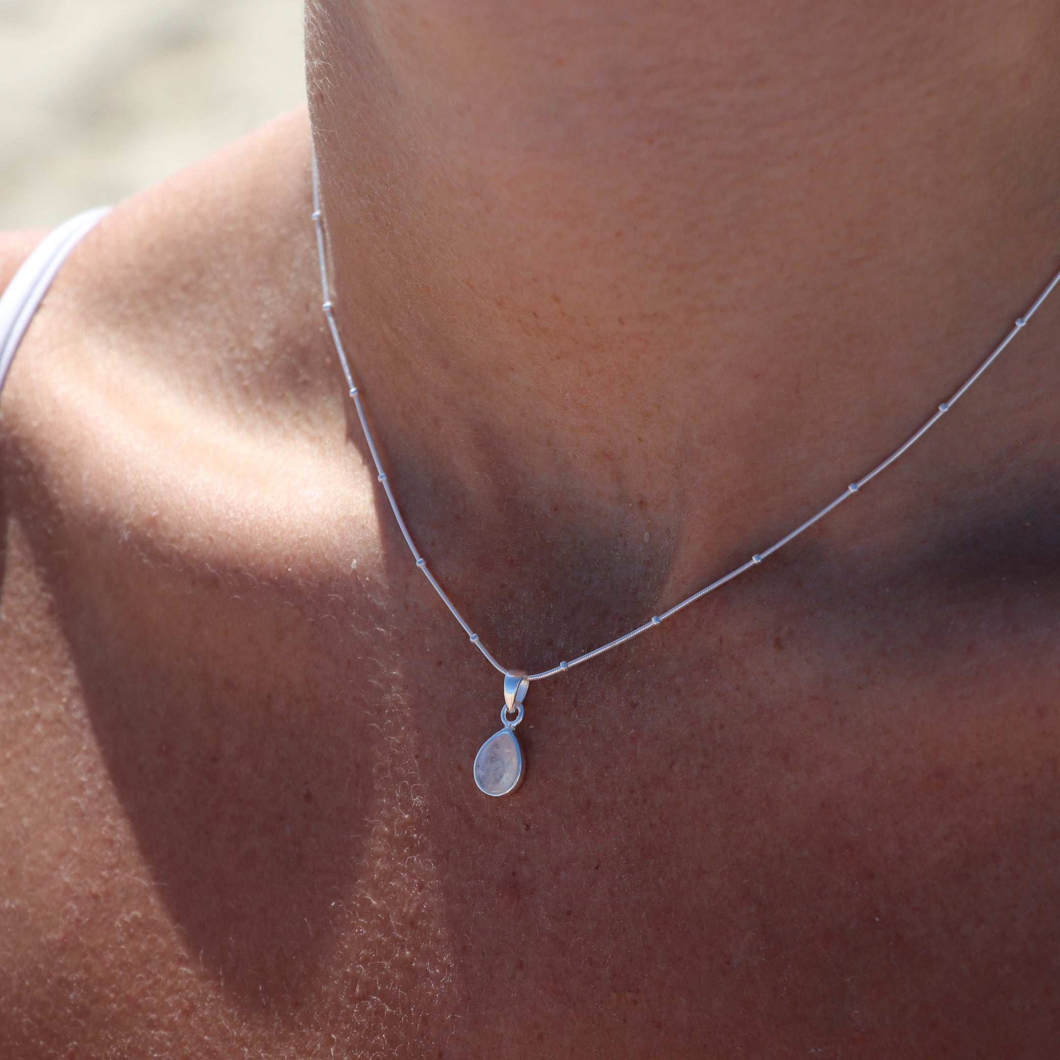 Tallulah Necklace Rainbow Moonstone WHOLESALE