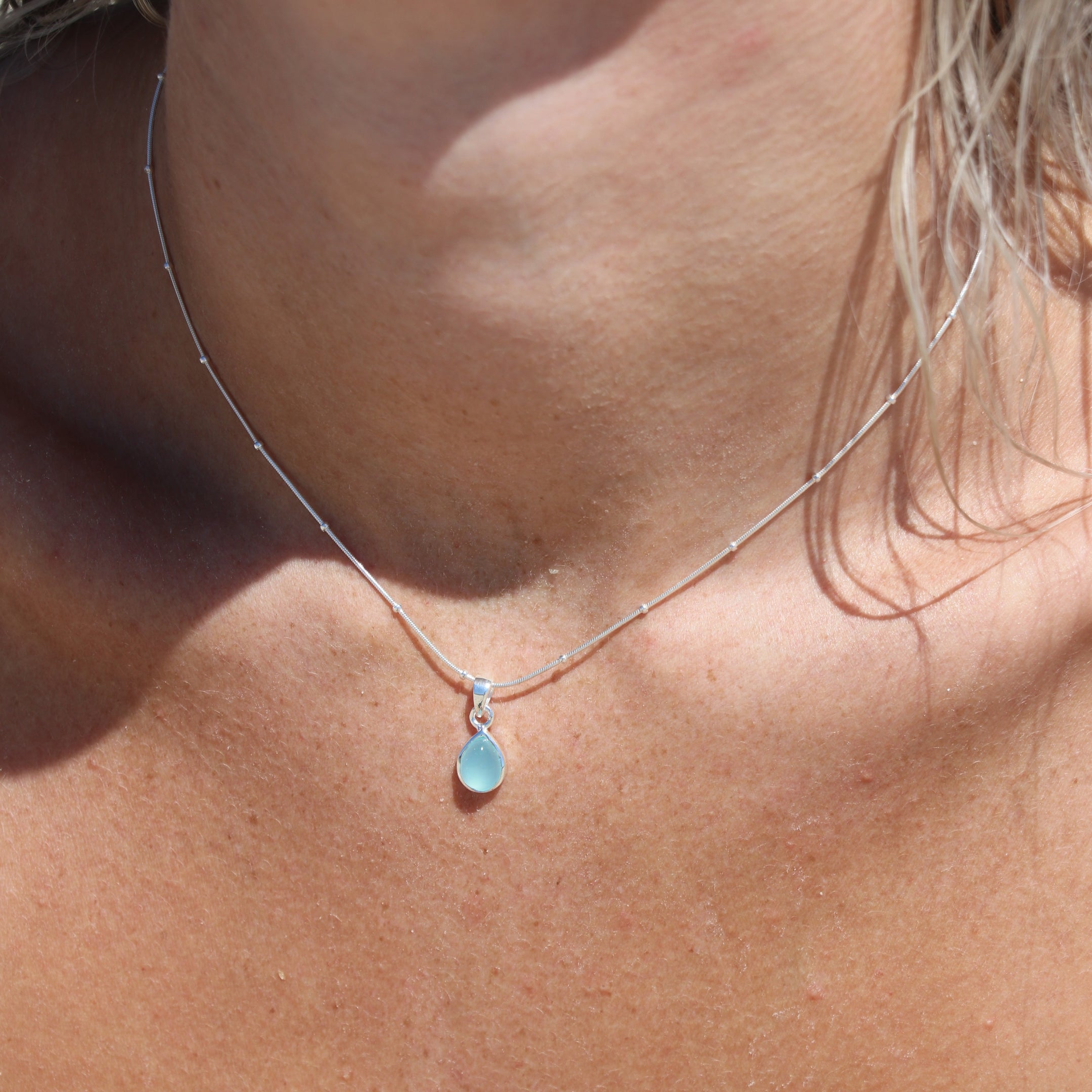 Tallulah Necklace Chalcedony Blue