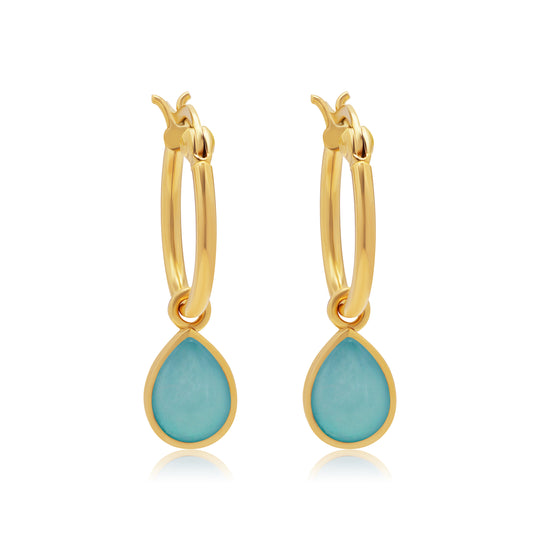 Tallulah Drops Chalcedony Blue Gold