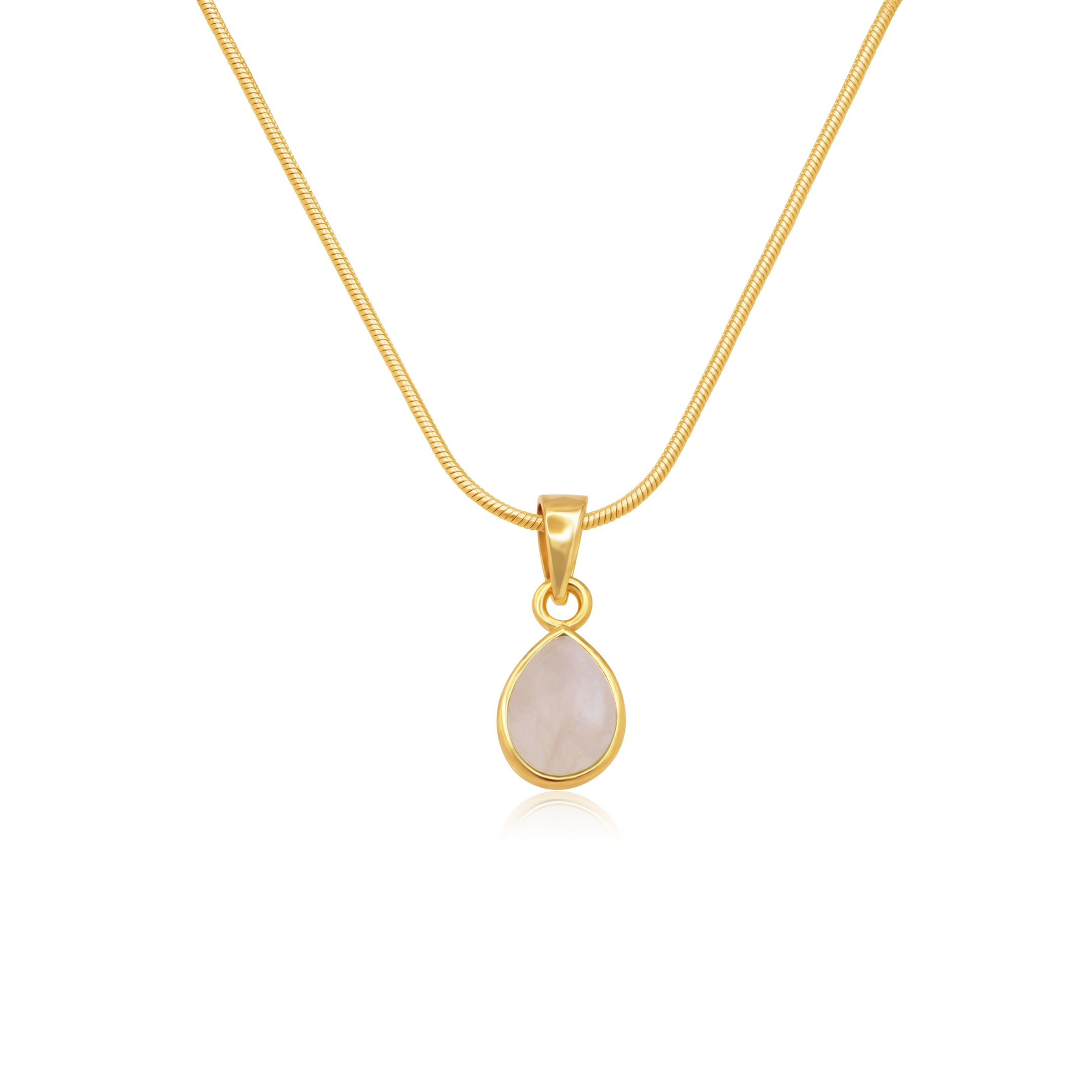 Tallulah Gold Necklace Rainbow Moonstone