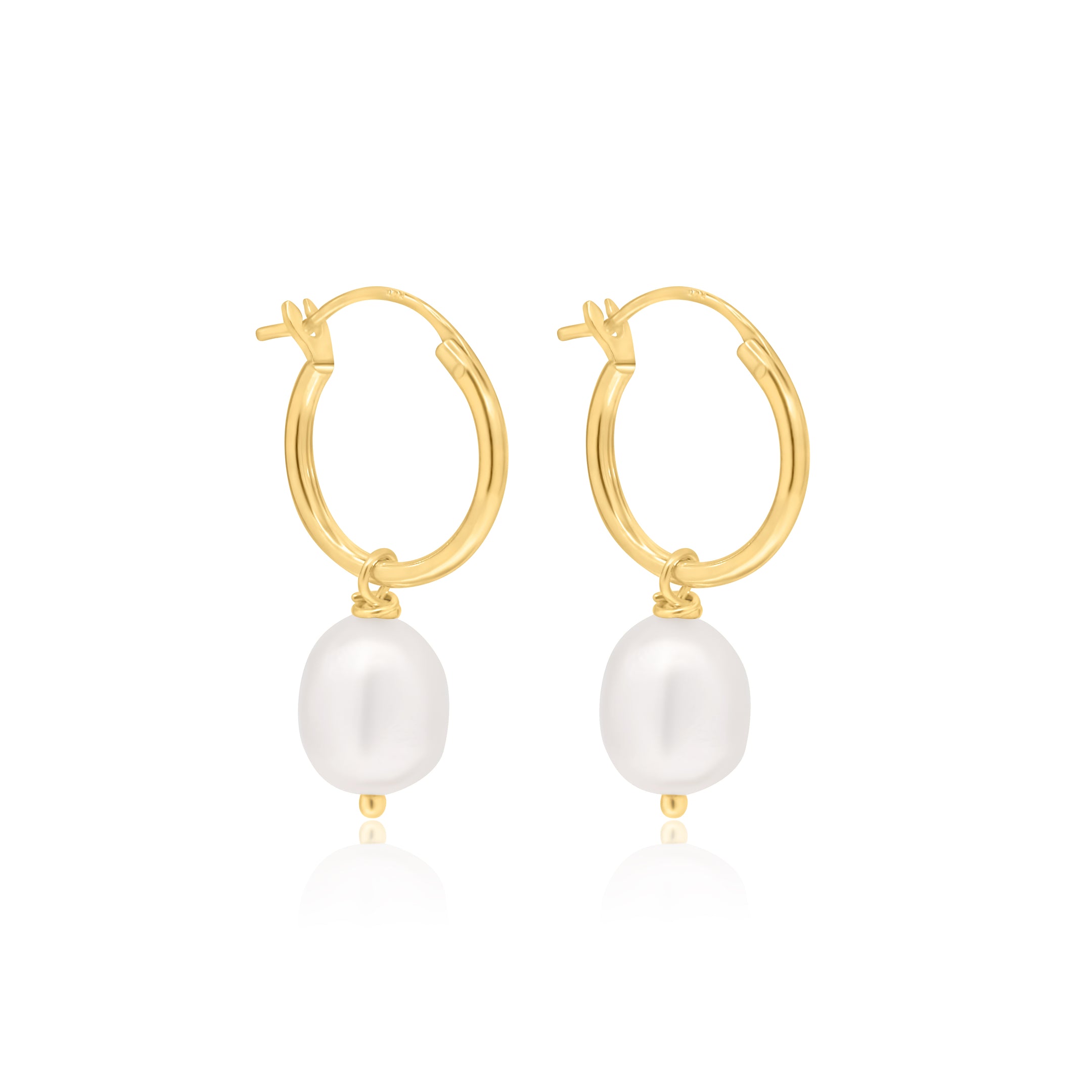 Tessa Freshwater Pearl Hoop Gold