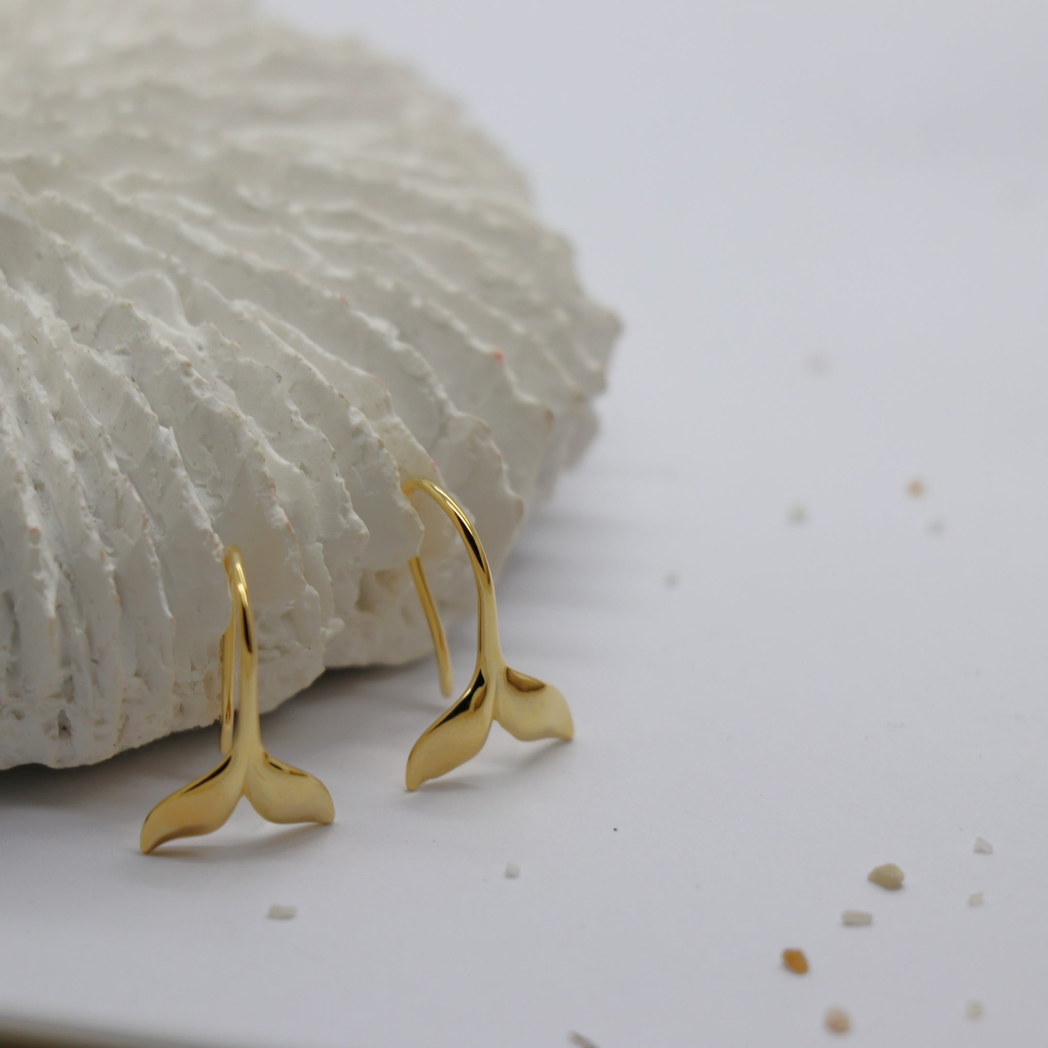 Whale Tail Hook Earrings Gold