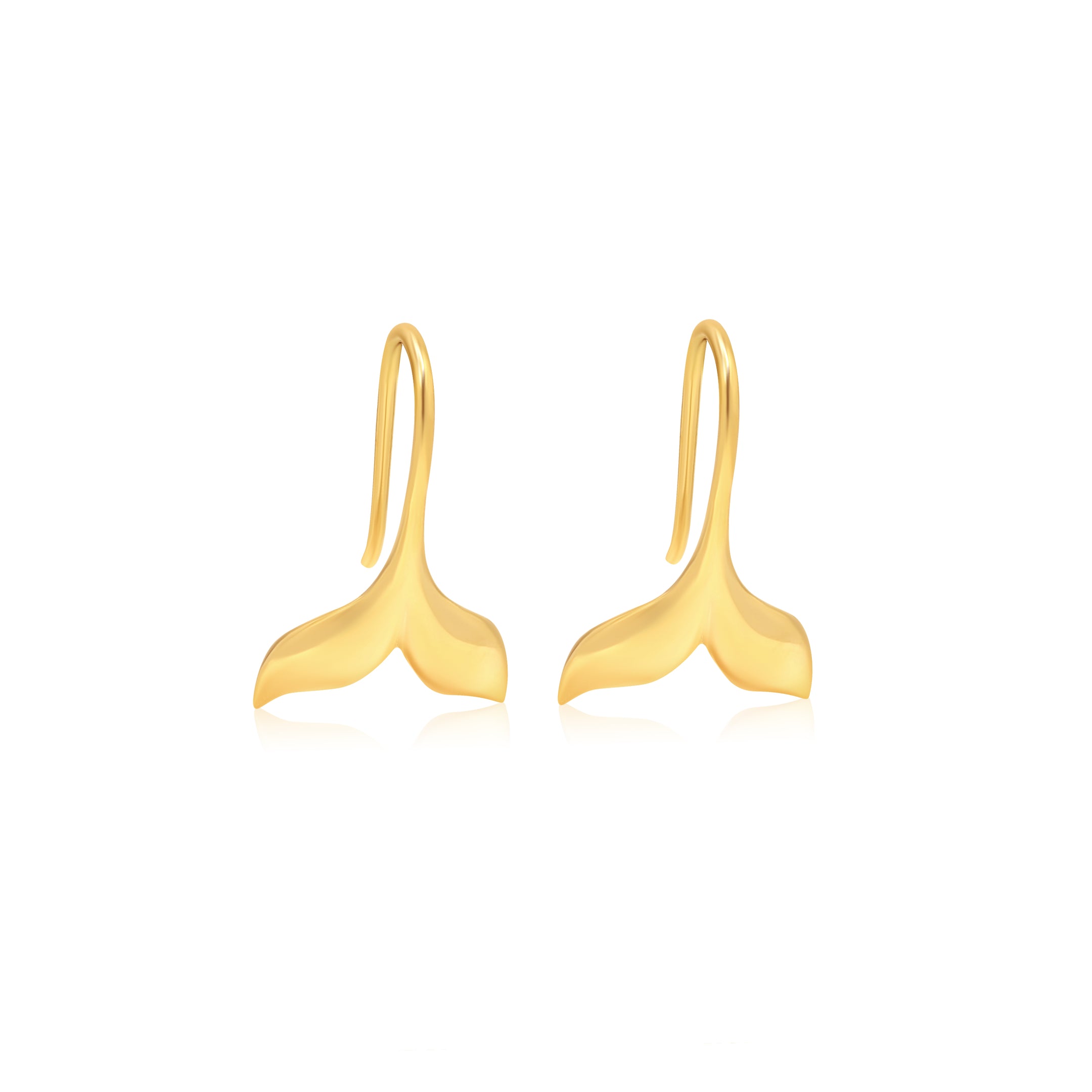 Whale Tail Hook Earrings Gold