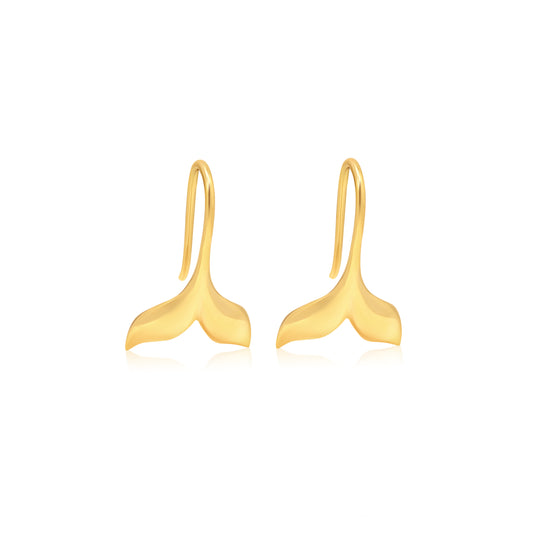 Whale Tail Hook Earrings Gold