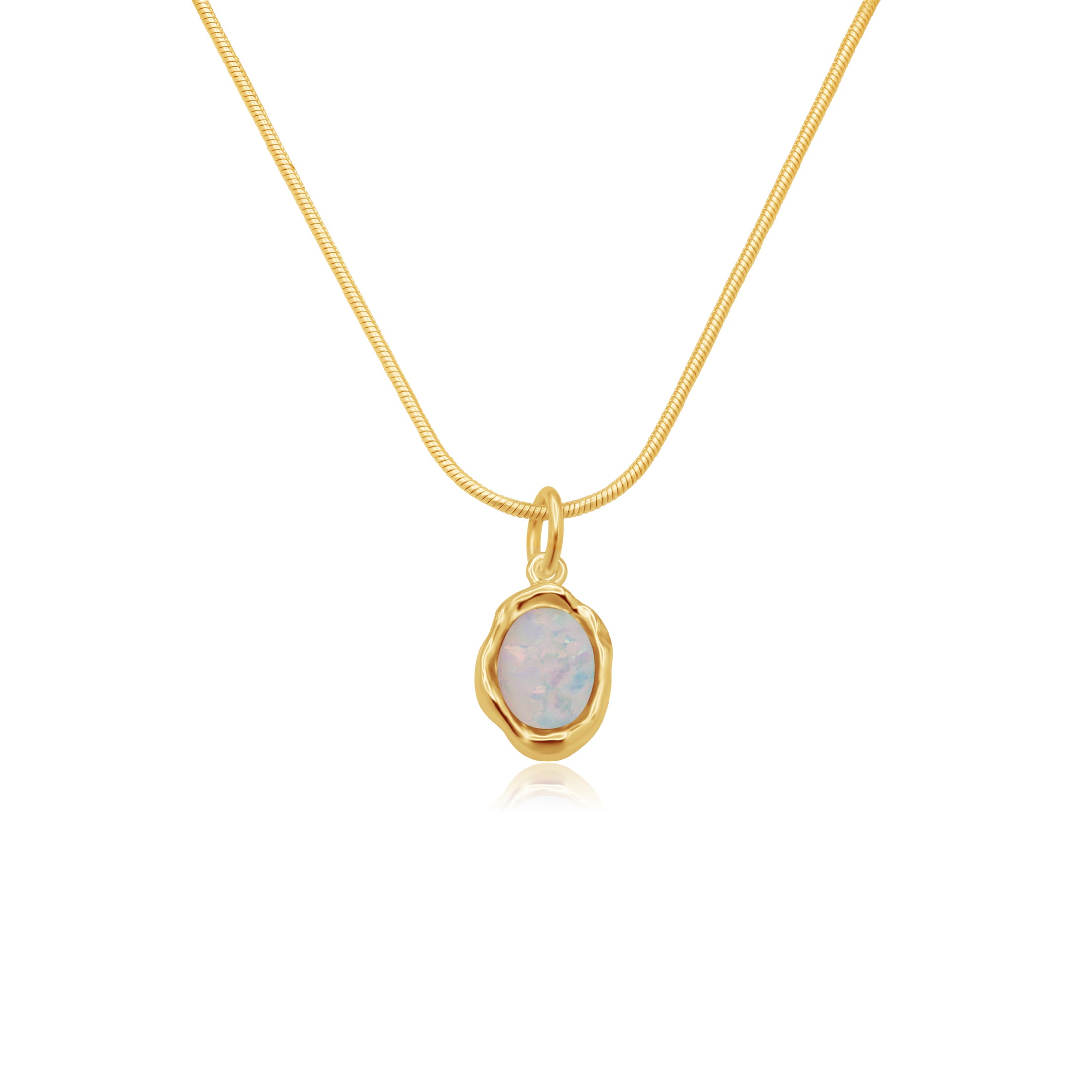 Ariel White Opal Gold Necklace