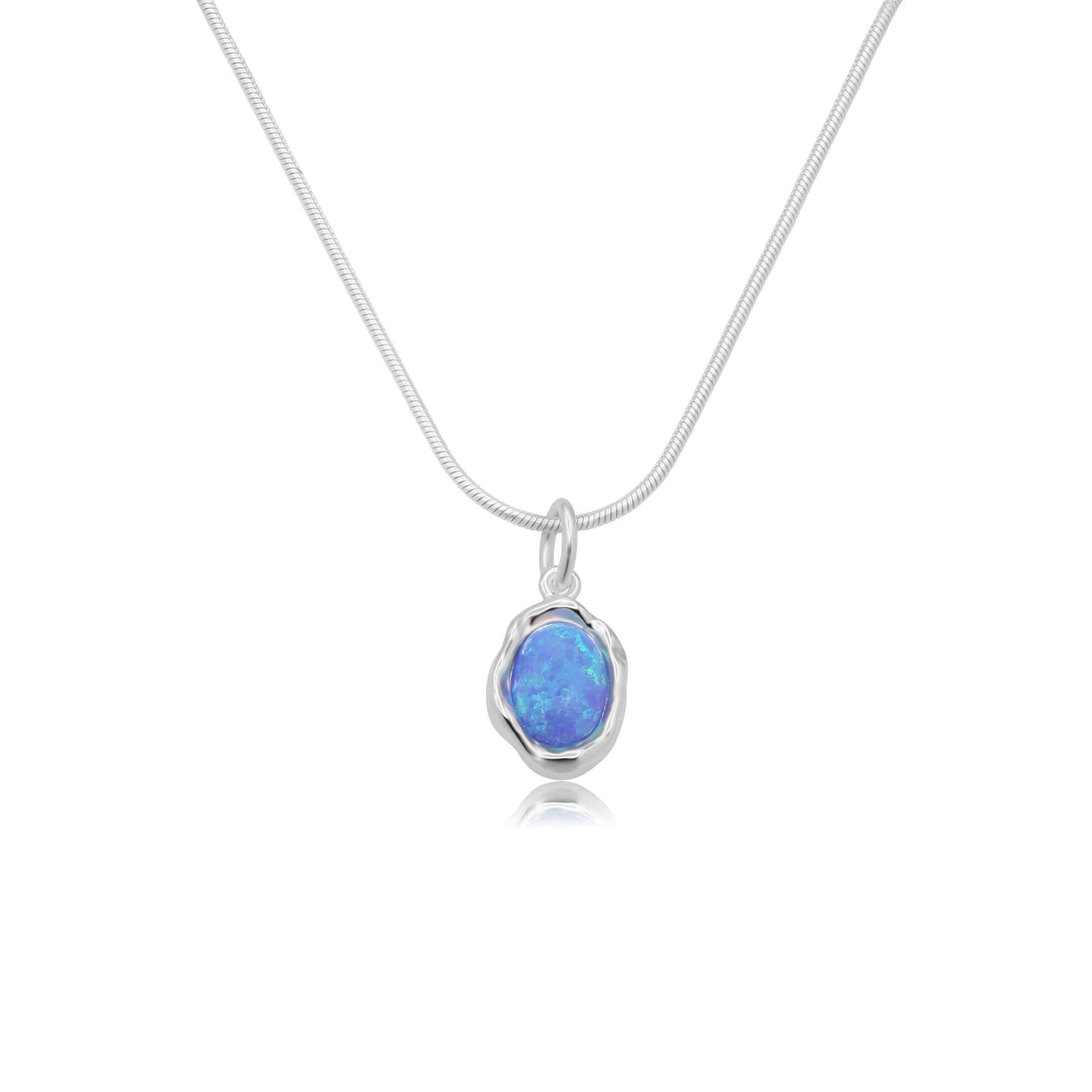 Ariel Blue Opal Silver Necklace WHOLESALE
