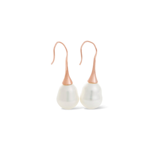 Baroque Pearl Drop Rose Gold