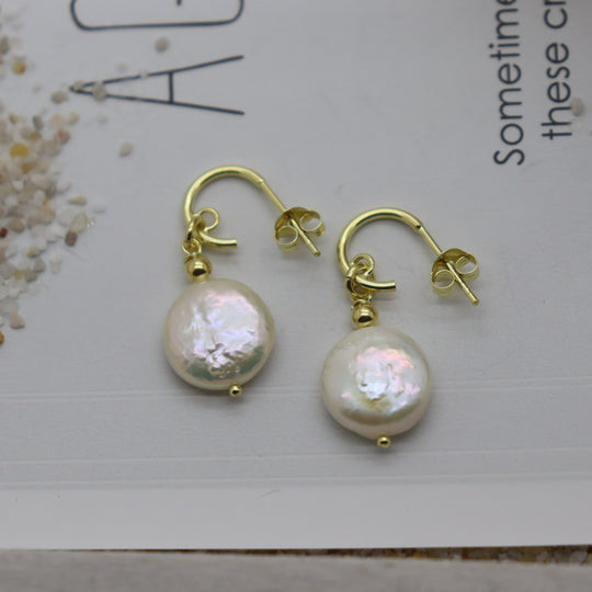 Ariana Freshwater Pearl Earrings Gold WHOLESALE