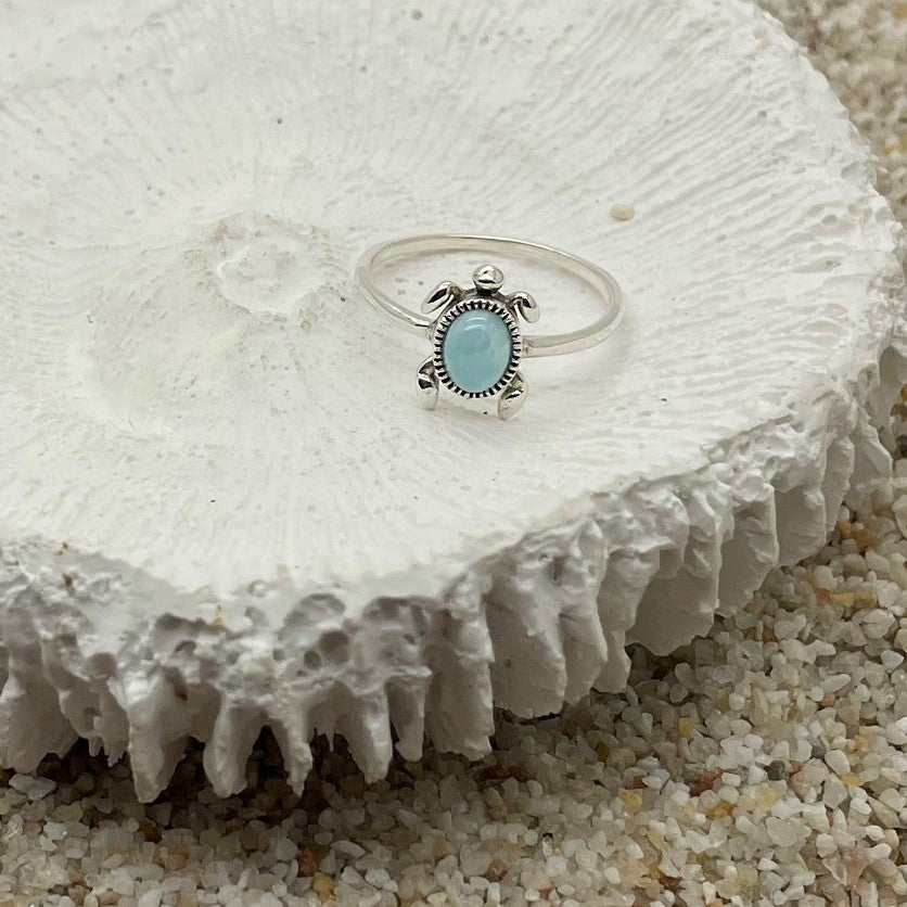 Sea Turtle Larimar Ring WHOLESALE