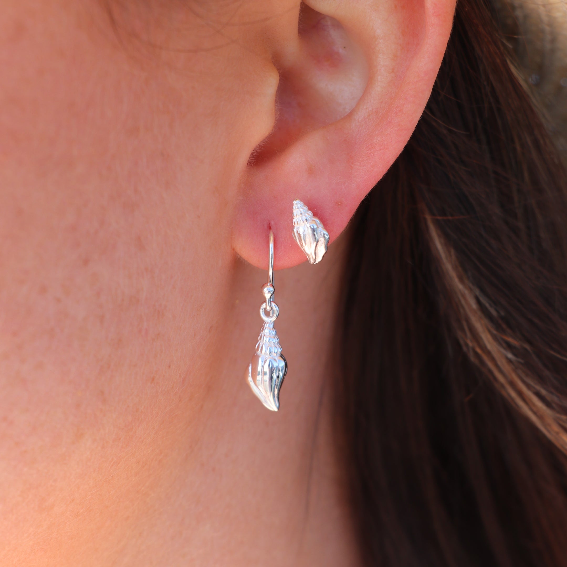 Seashell Studs Silver