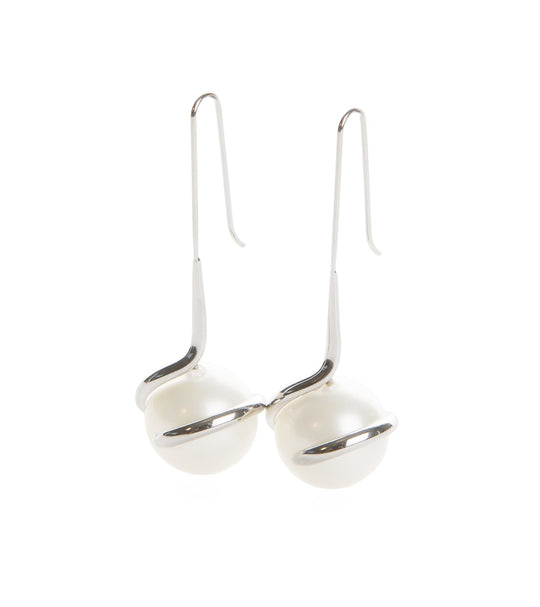 Twist Pearl Drops Silver