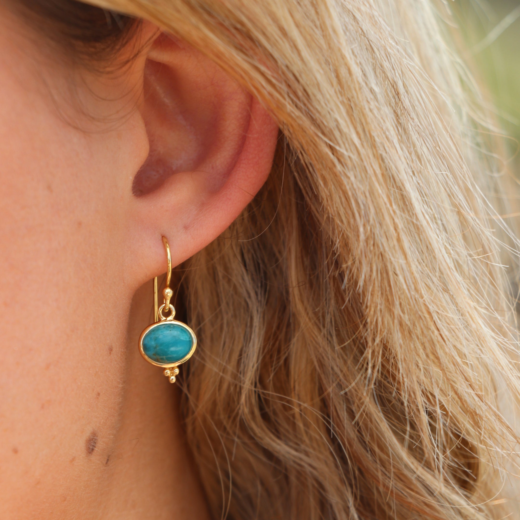 Aleta Turquoise Earring Gold