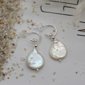 Ariana Freshwater Pearl Earrings Silver WHOLESALE