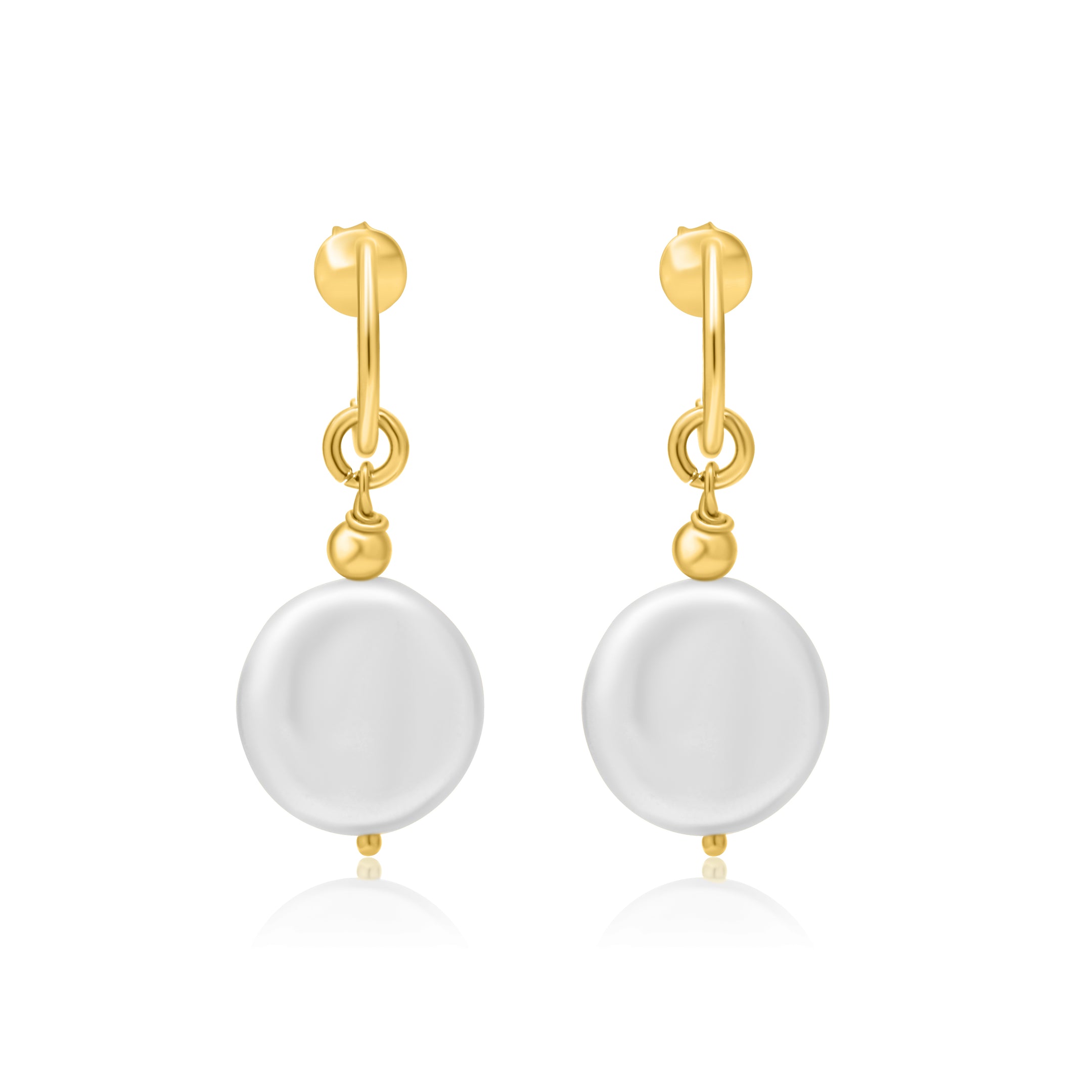 Ariana Freshwater Pearl Earrings Gold