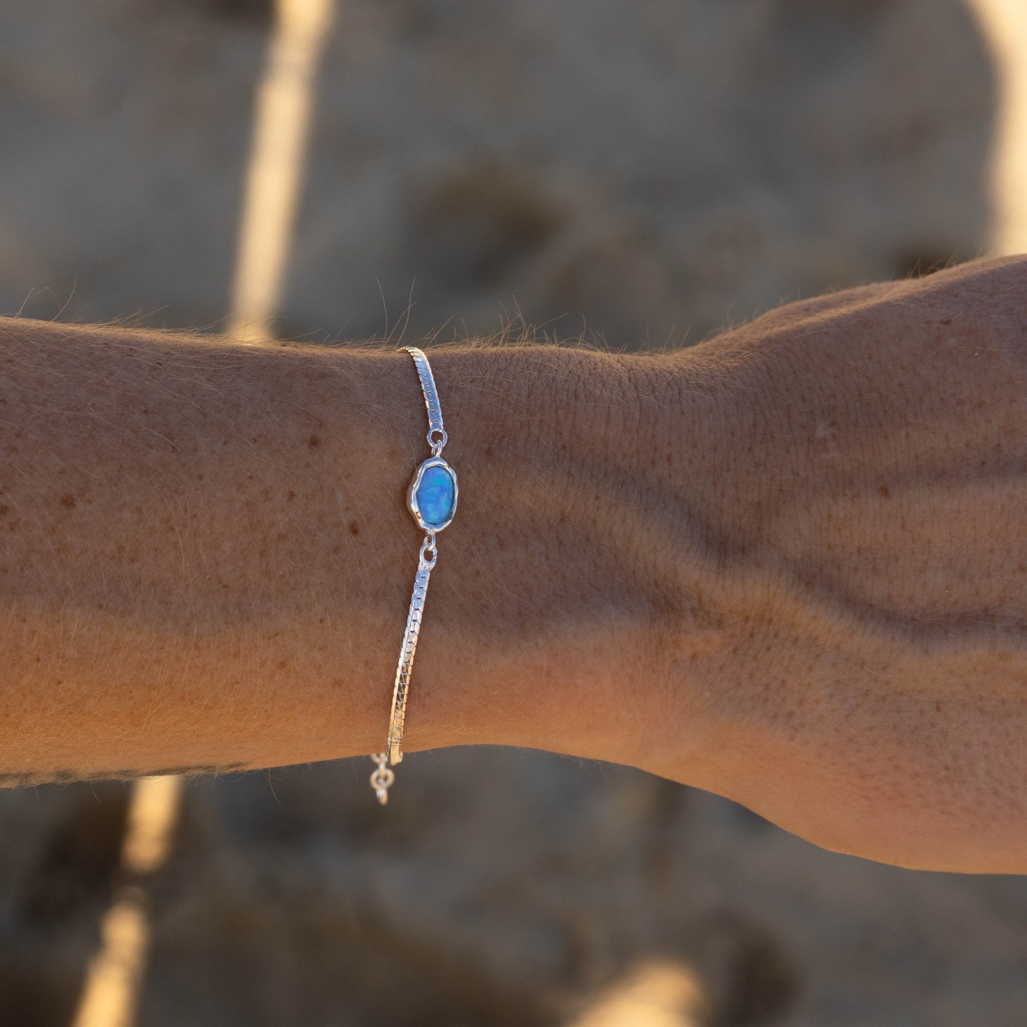 Ariel Blue Opal Silver Bracelet