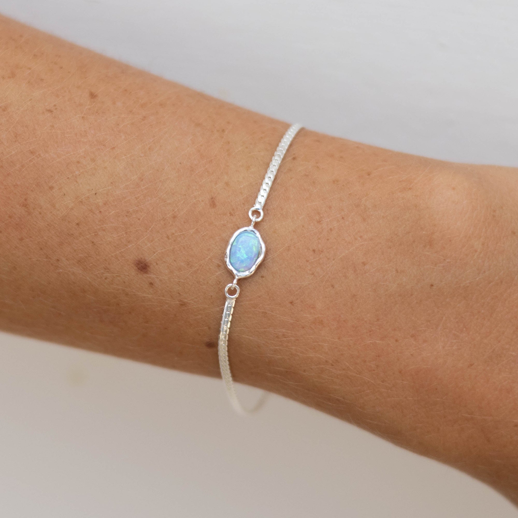 Ariel Blue Opal Silver Bracelet