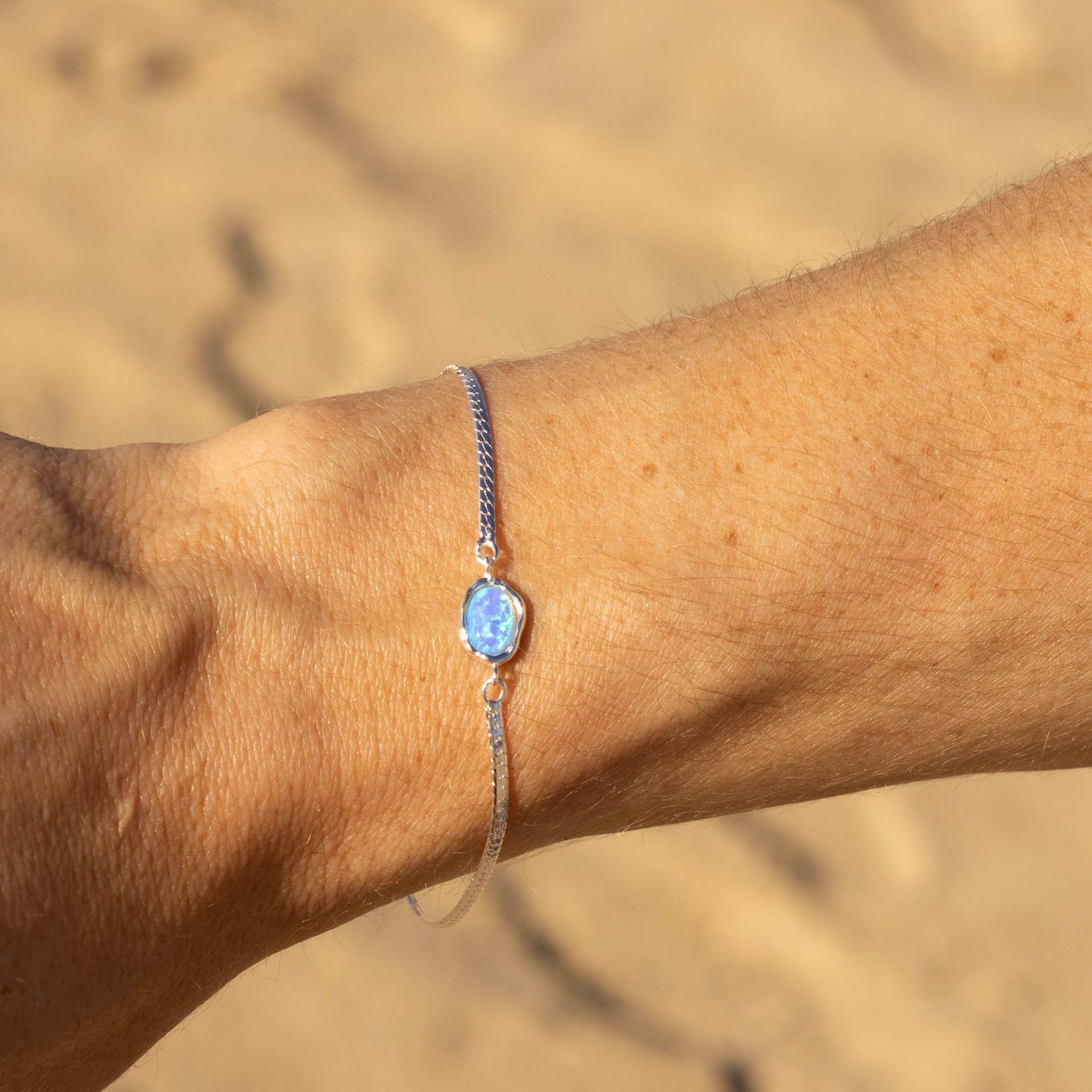 Ariel Blue Opal Silver Bracelet