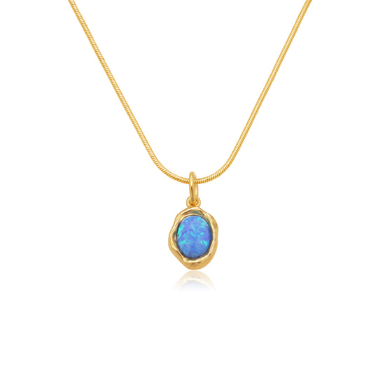 Ariel Blue Opal Gold Necklace WHOLESALE