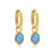 Ariel Blue Opal Gold Hoops