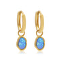 Ariel Blue Opal Gold Hoops