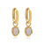 Ariel White Opal Gold Hoops
