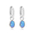 Ariel Blue Opal Silver Hoops