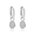 Ariel White Opal Silver Hoops