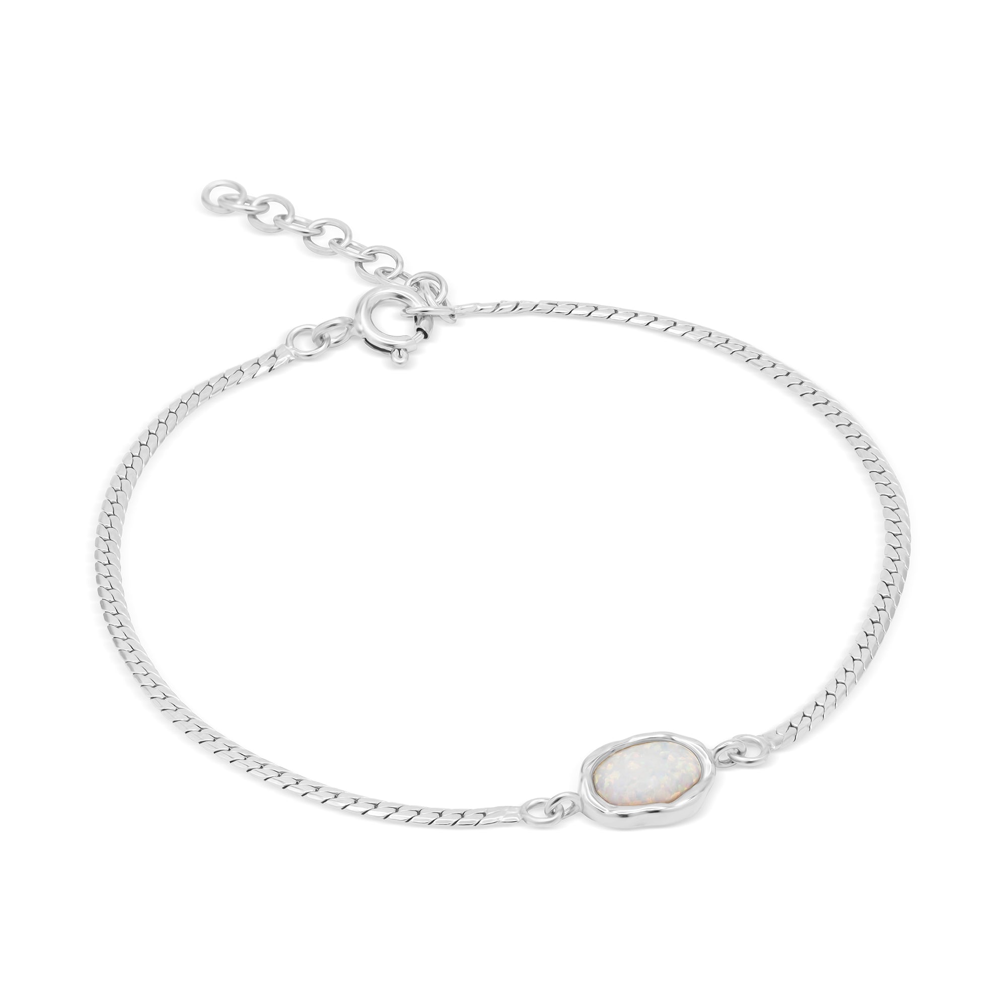 Ariel White Opal Silver Bracelet