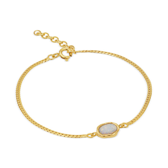 Ariel White Opal Gold Bracelet
