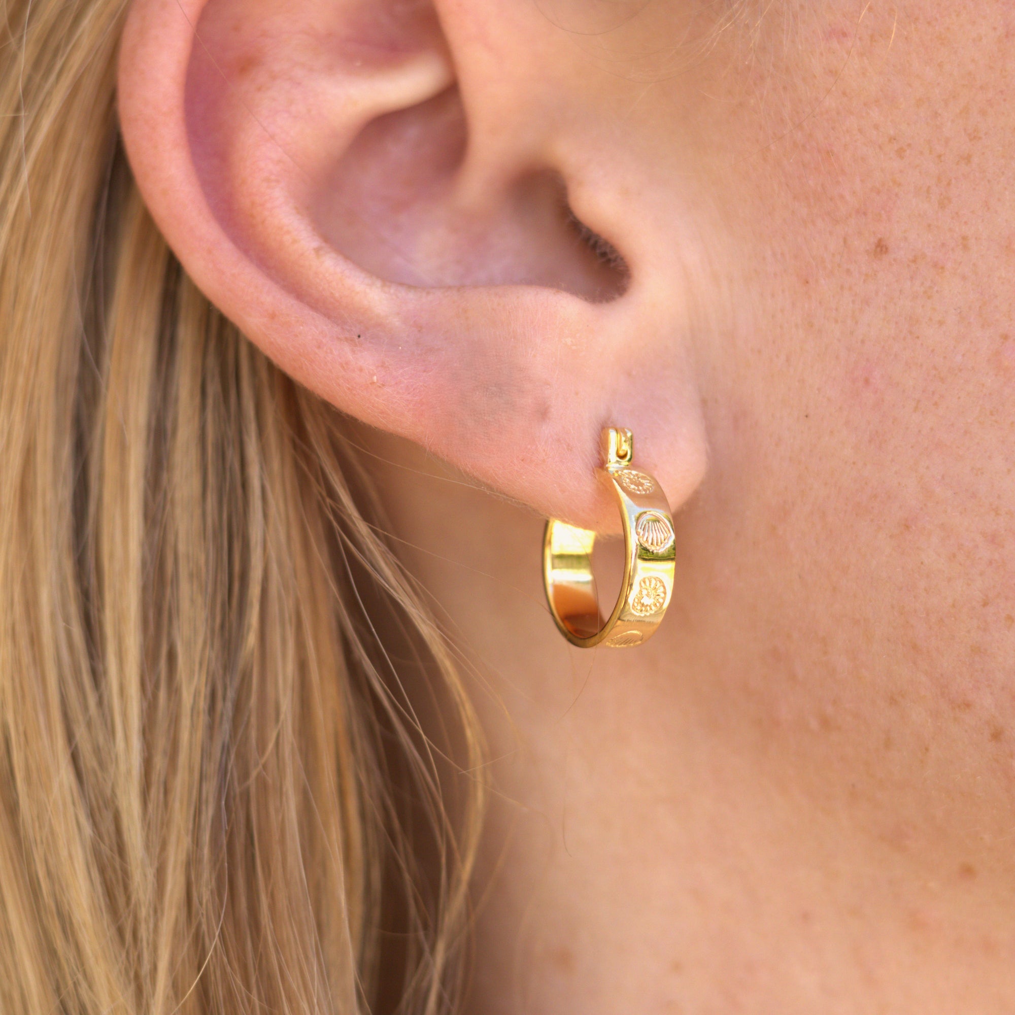 Coral Cove Gold Hoops