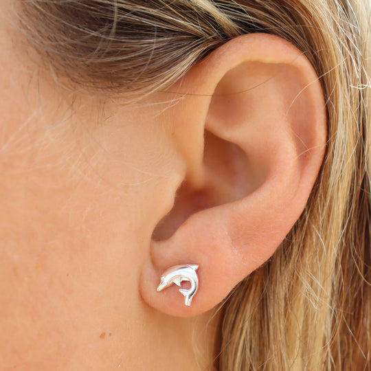 Dolphin Silver Stud