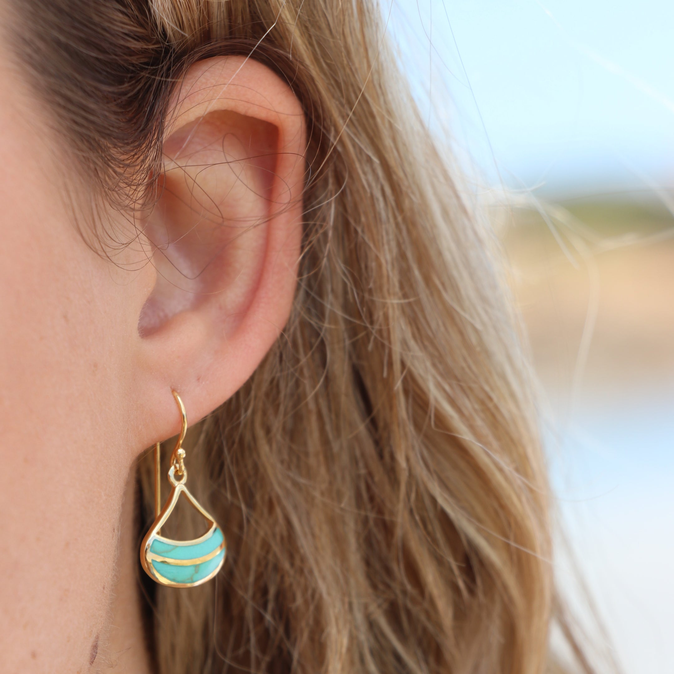 Elaine Turquoise Drop Gold WHOLESALE