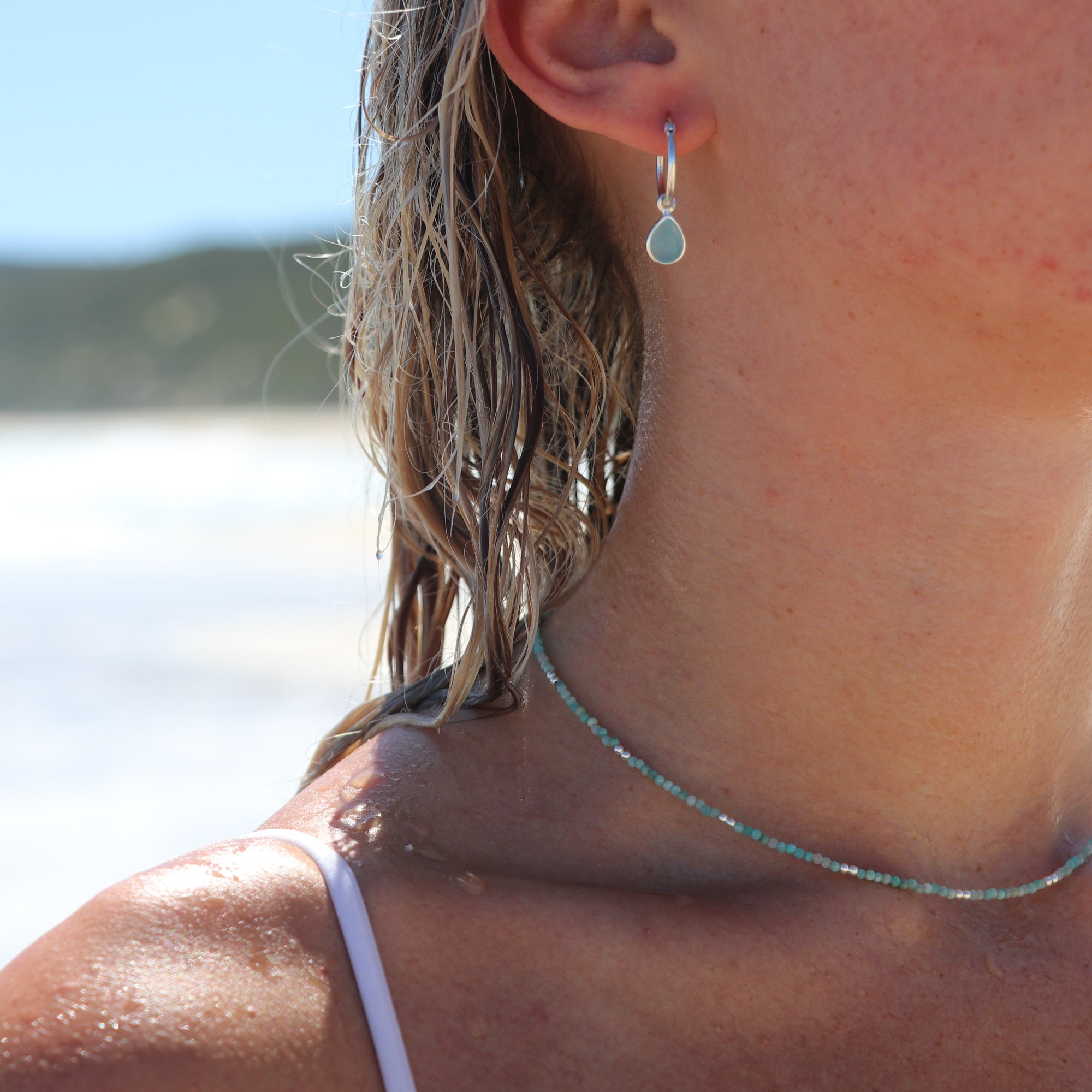 Tallulah Chalcedony Silver Drops